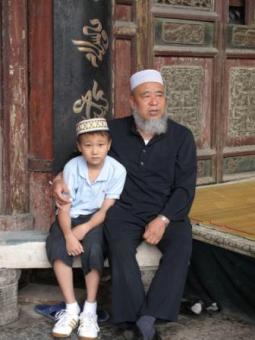 Local Muslim People in Xian Great Mosque-After Prayer