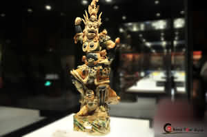 Tri-colored Pottery Figure of Heavenly God, Ming Dynasty (1368-1644 AD)