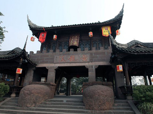 Jinli Ancient Street is well-decorated by red lantern at night.