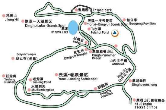 Map of Dinghu Mountain