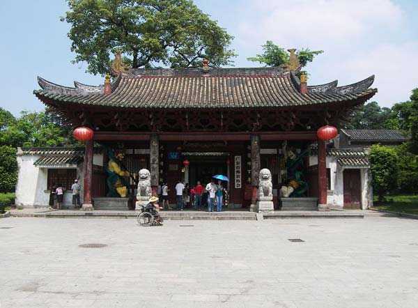 The front view of the temple