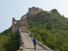 Visitor Hike up Great Wall