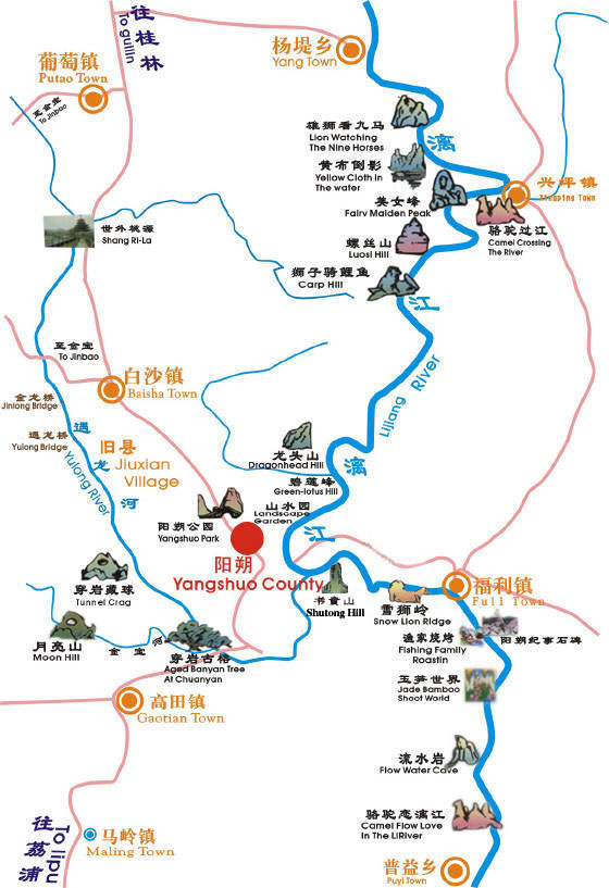 Map of Li River