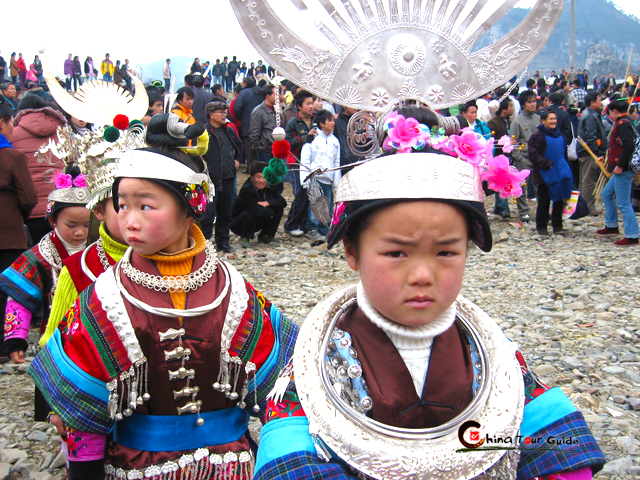 miao girls in gorgeous costume