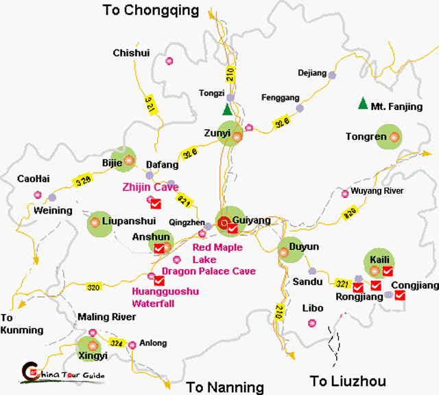 Guizhou Tourist Map