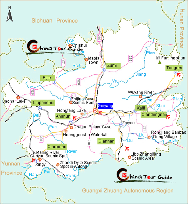 Guizhou Travel Map