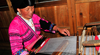 Local Miao People Weaving