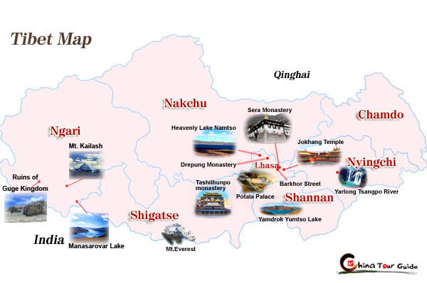 Tibet Tourist Map