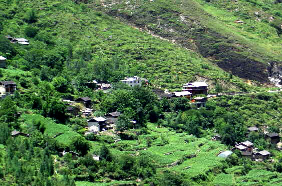 village on the way of hiking