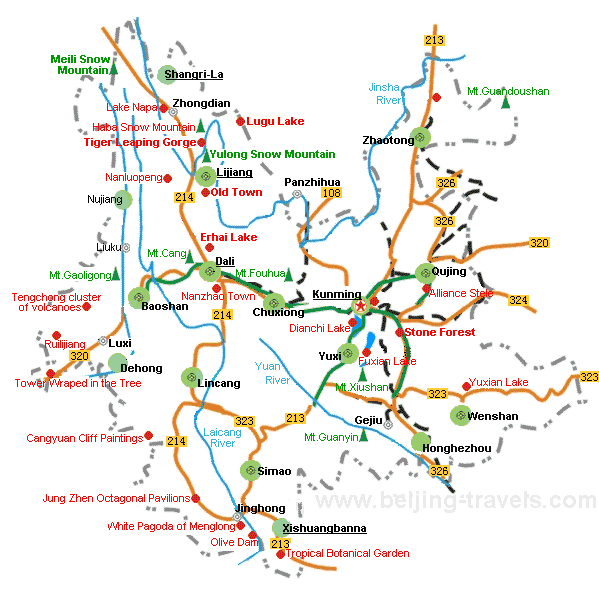 Yunnan Travel Map